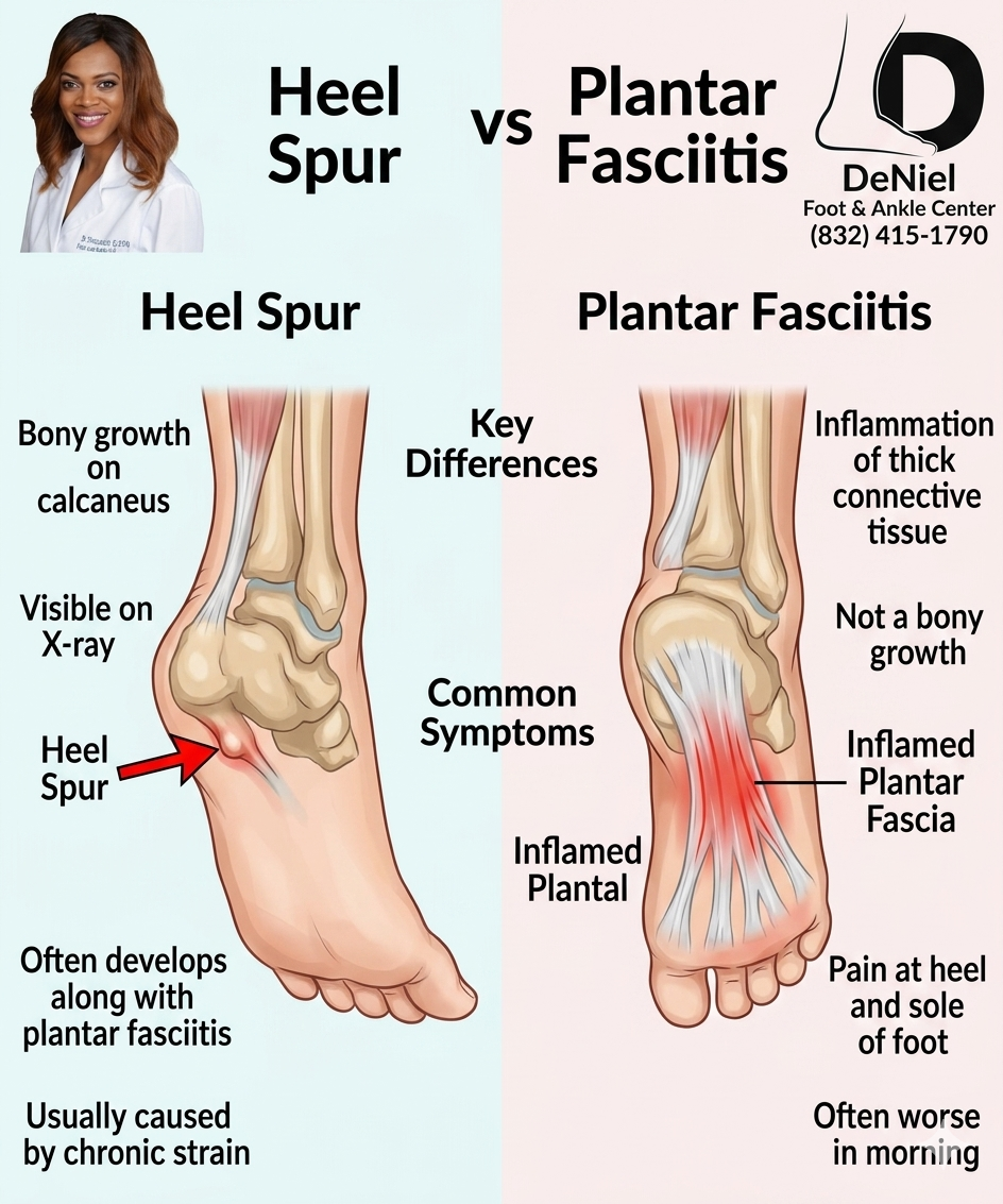 Heel Spur vs Plantar Fasciitis: What to Know in Houston