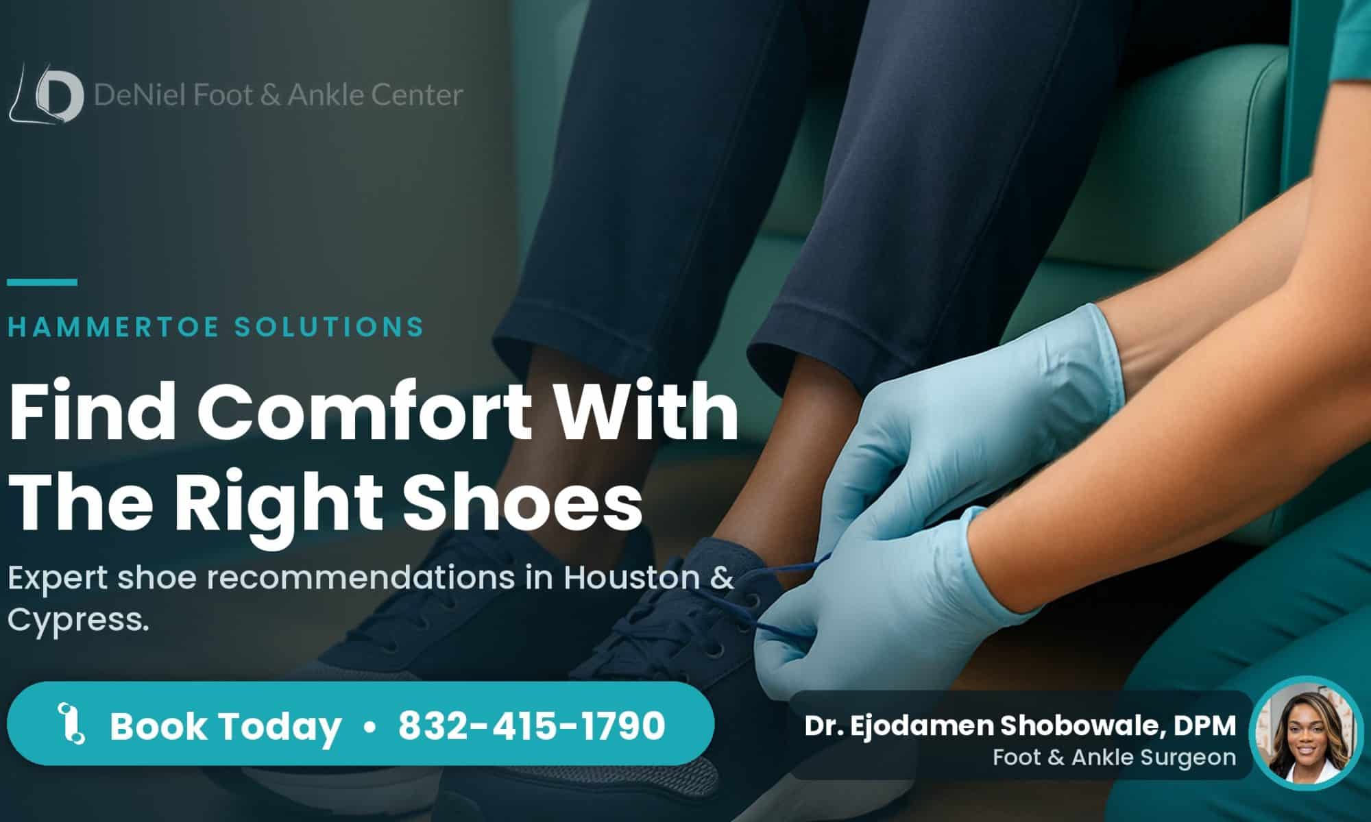 Best shoes for hammertoes shown in a fitting room.