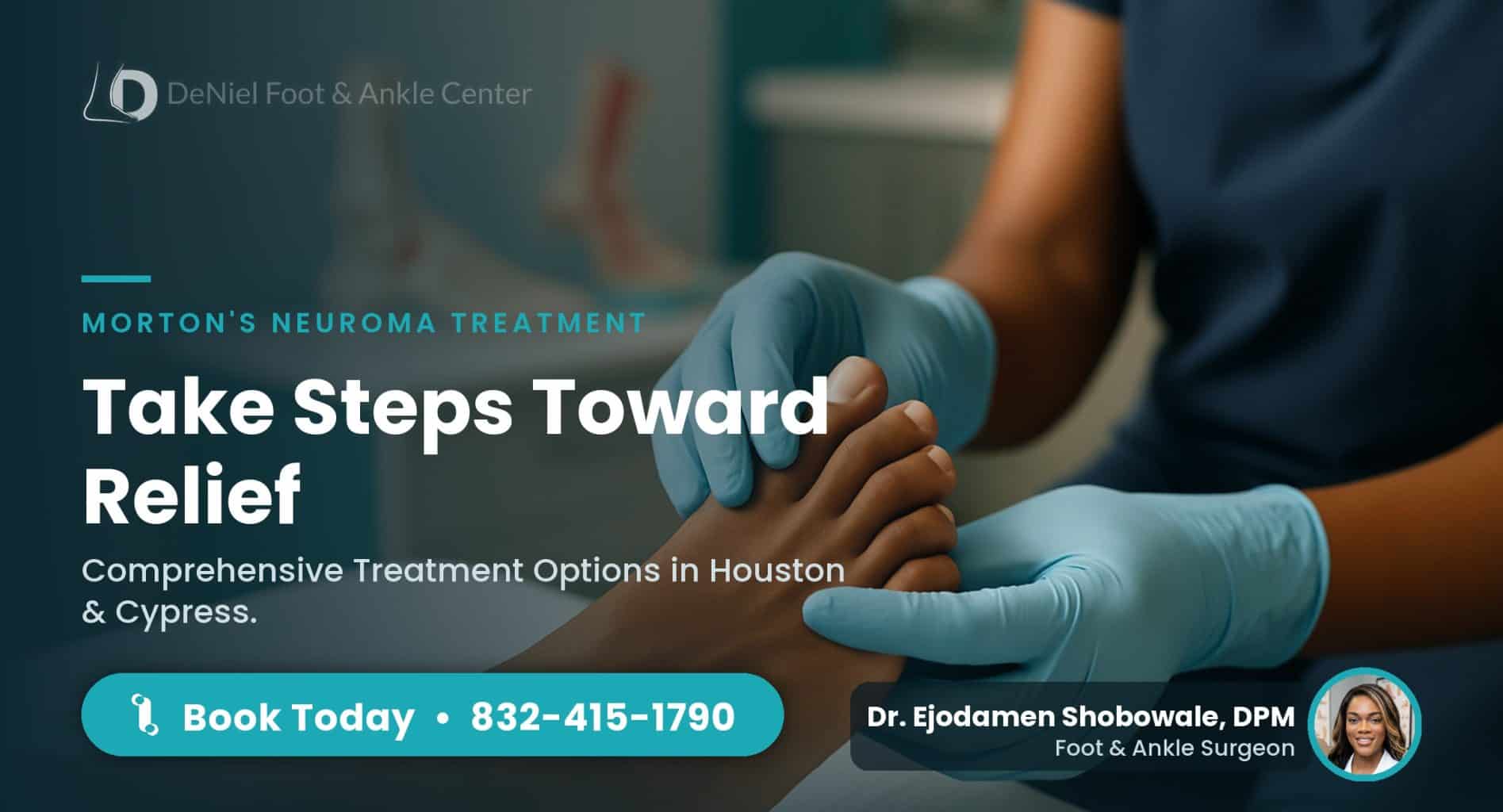 Patient undergoing Morton's neuroma treatment in Houston.