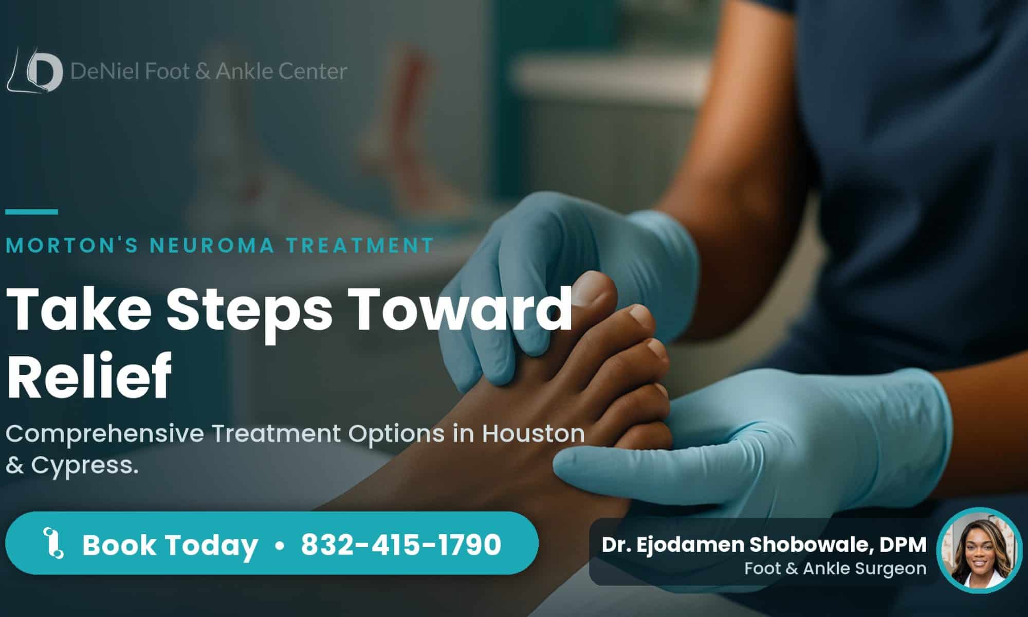Patient undergoing Morton's neuroma treatment in Houston.
