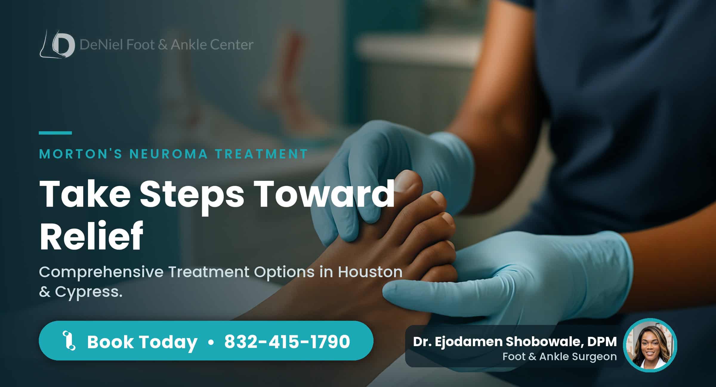 Patient undergoing Morton's neuroma treatment in Houston.