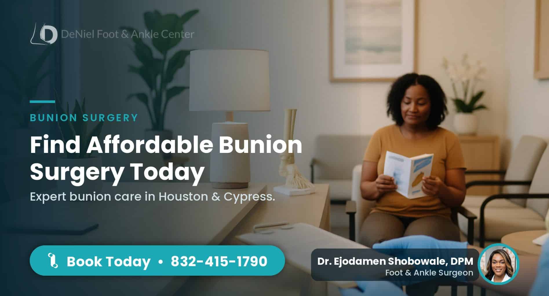 Affordable bunion surgery consultation in Houston clinic.