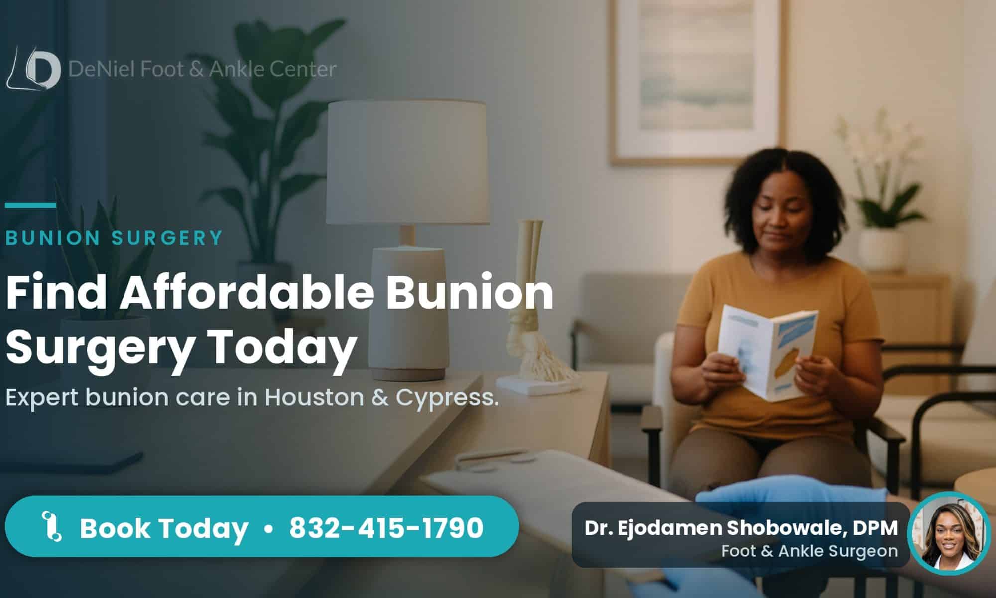 Affordable bunion surgery consultation in Houston clinic.