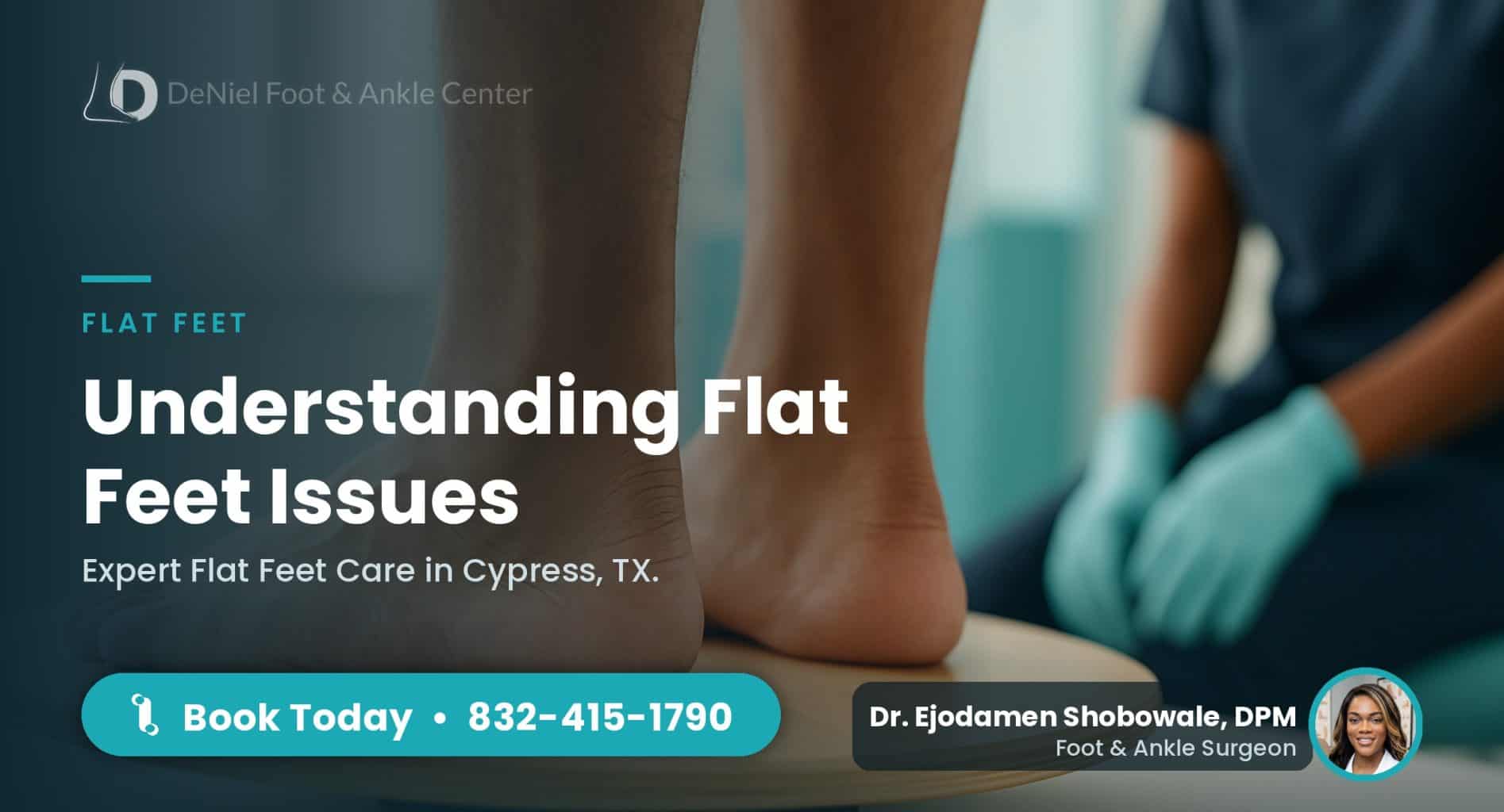 Flat feet specialist assessment in Cypress TX showing feet on a balance board.