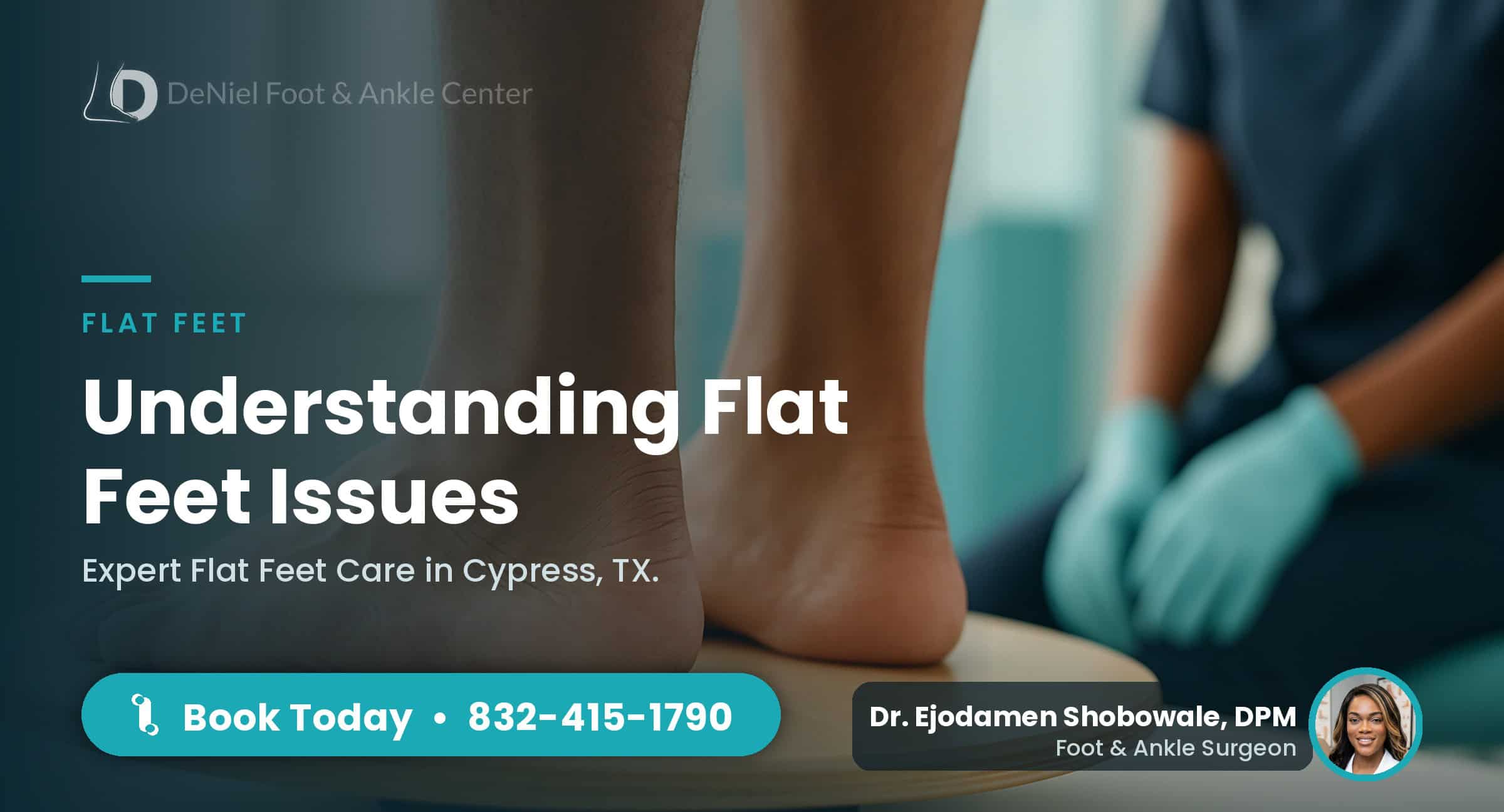 Flat feet specialist assessment in Cypress TX showing feet on a balance board.