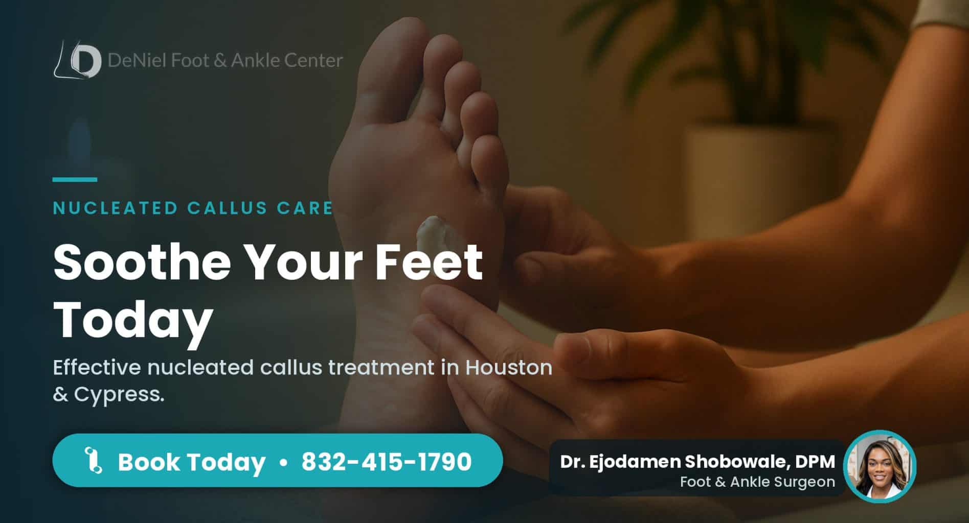 Gentle foot care for nucleated callus treatment.