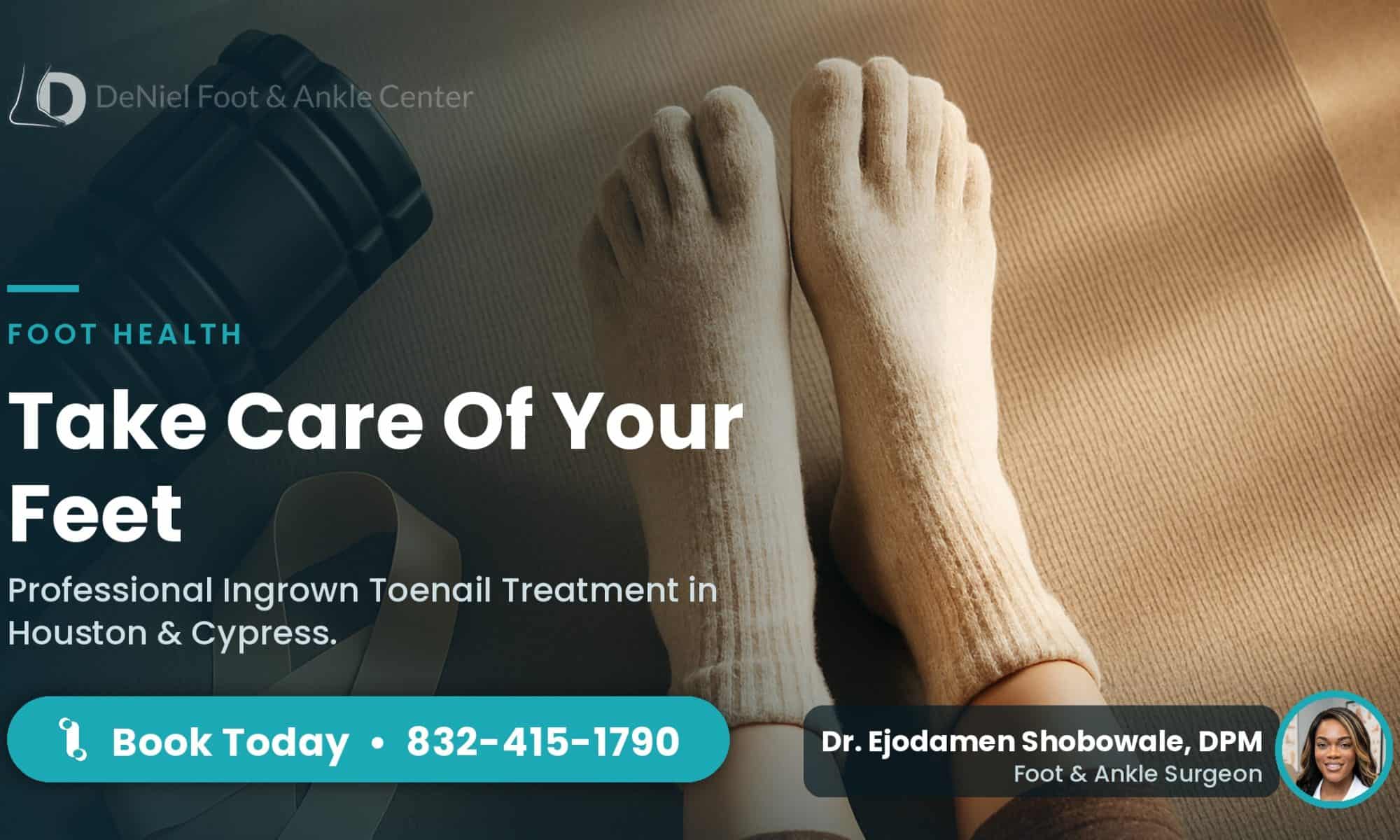 Comfortable feet in cozy socks reflecting ingrown toenail care.