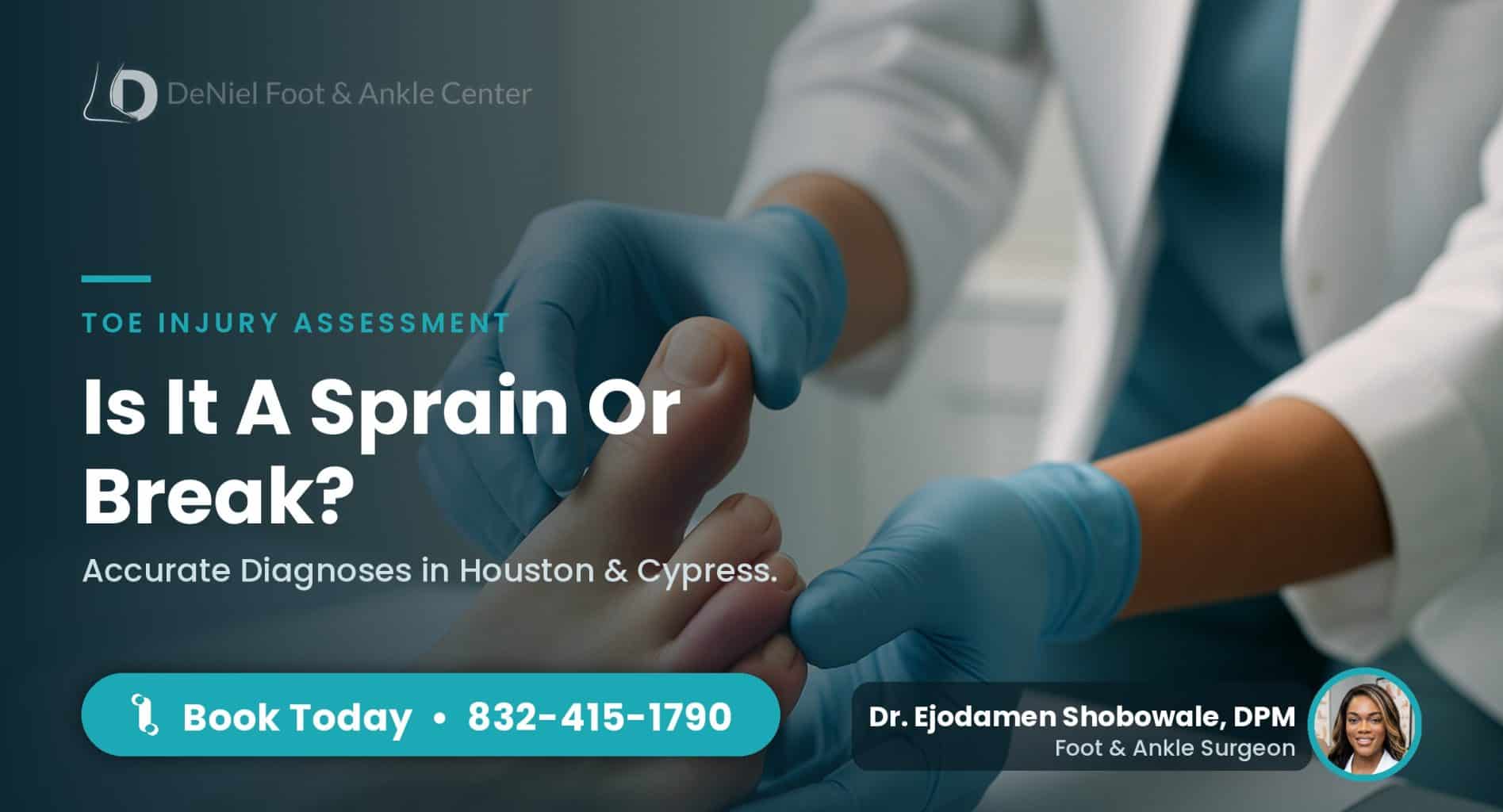 Examination of a potentially broken or sprained toe in a clinic.